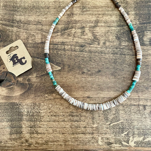 Turquoise and Pen shell Necklace