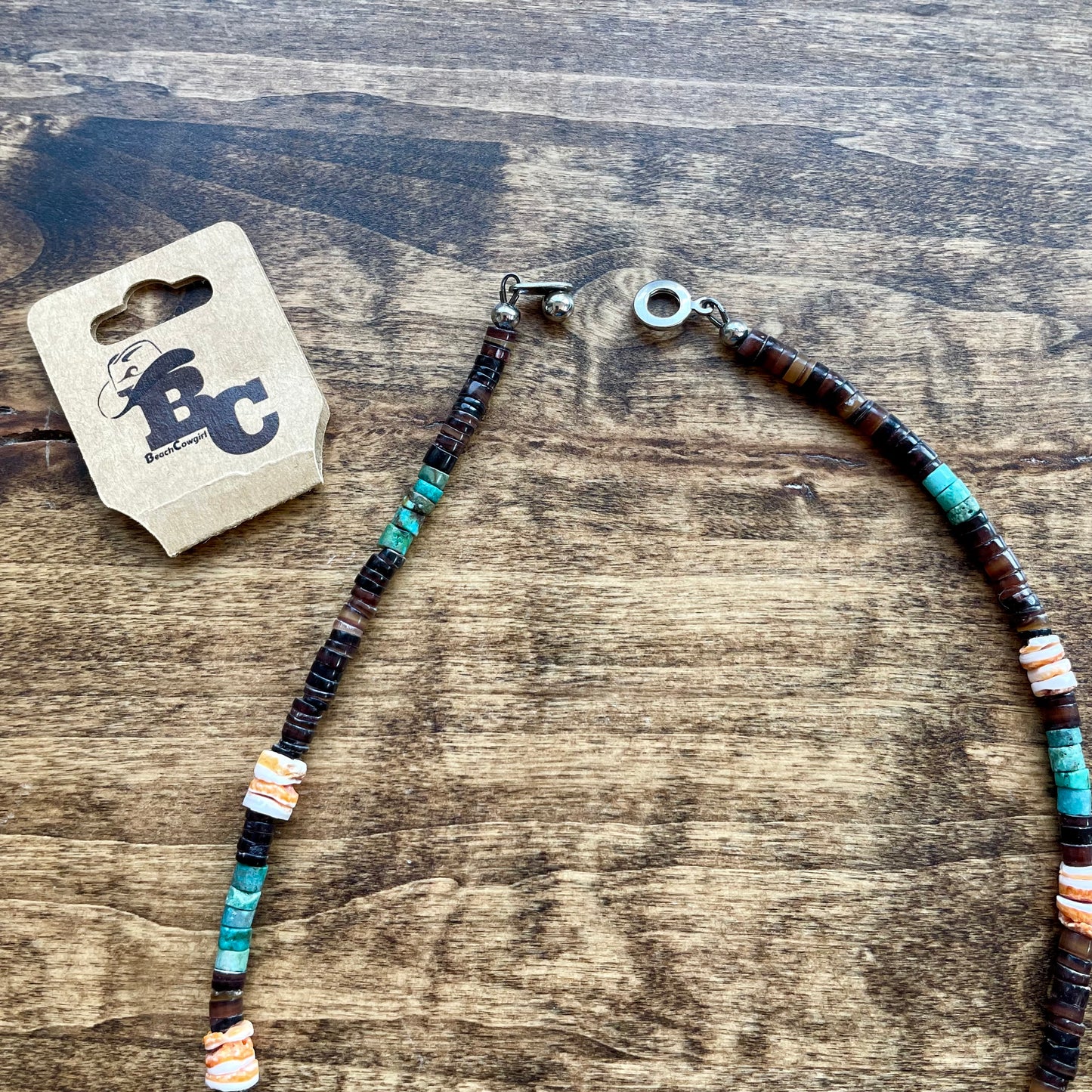 Turquoise, Fire Oyster & Pen shell Necklace